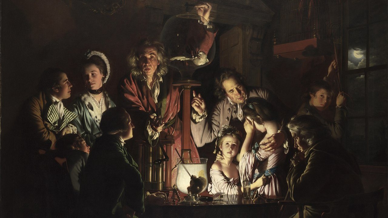 An Experiment on a Bird in an Air Pump by Joseph Wright of Derby, 1768