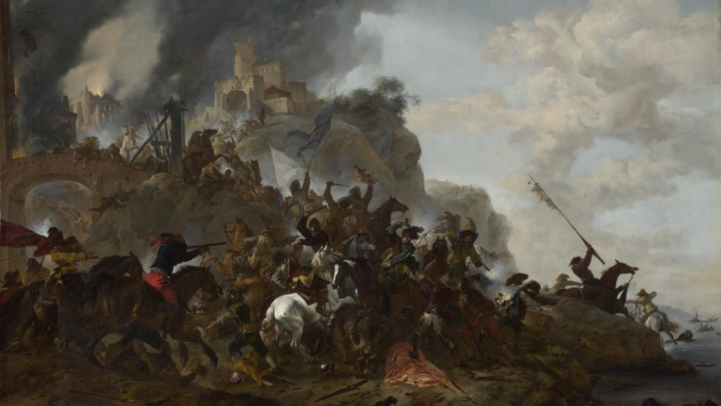 Cavalry making a Sortie from a Fort on a Hill by Philips Wouwerman 1646