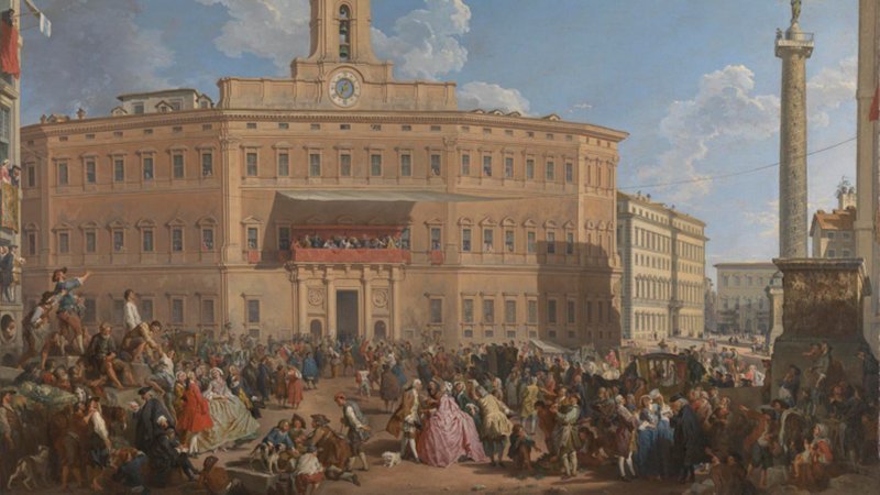 The Lottery in Piazza di Montecitorio 1743 by Giovanni Paolo Panini
