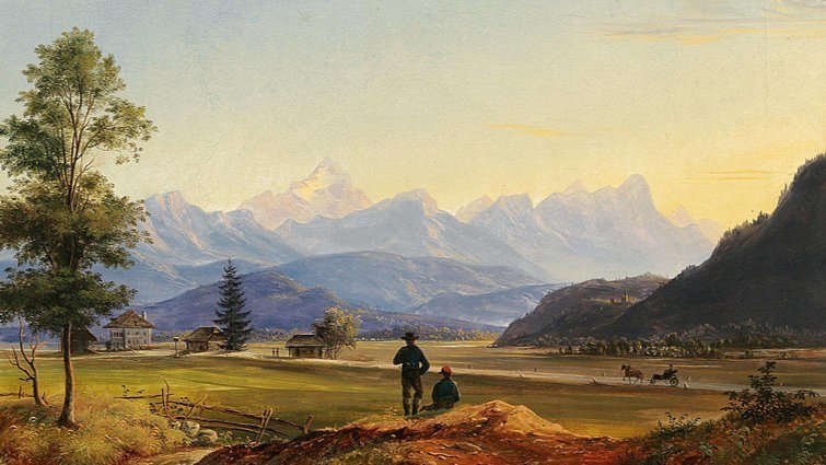 A view of Triglav and Mittagskogel 1871 by Markus Pernhart