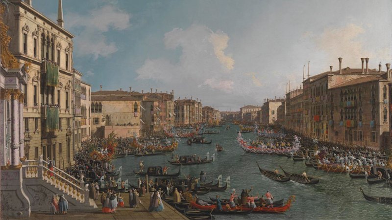 A regatta on the grand canal 1740 by Canaletto