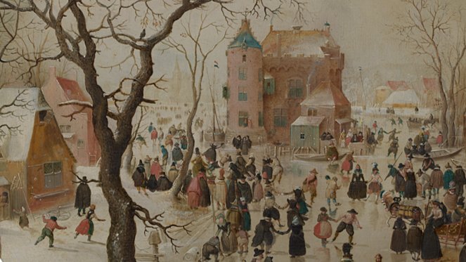 A Winter Scene with Skaters near a Castle 1608 by Hendrick Avercamp