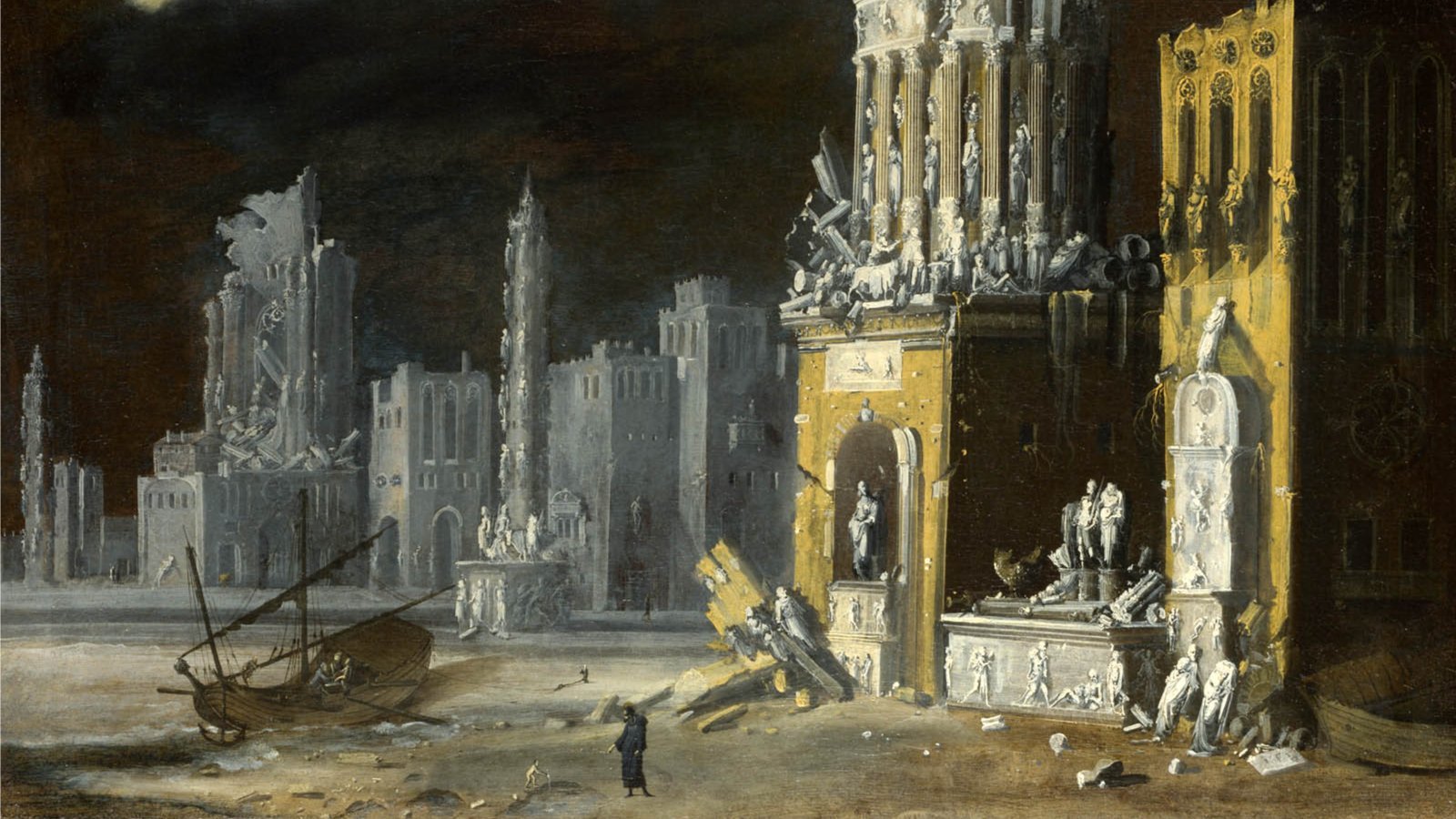 Fantastic Ruins with Saint Augustine and the Child 1632 François de Nomé