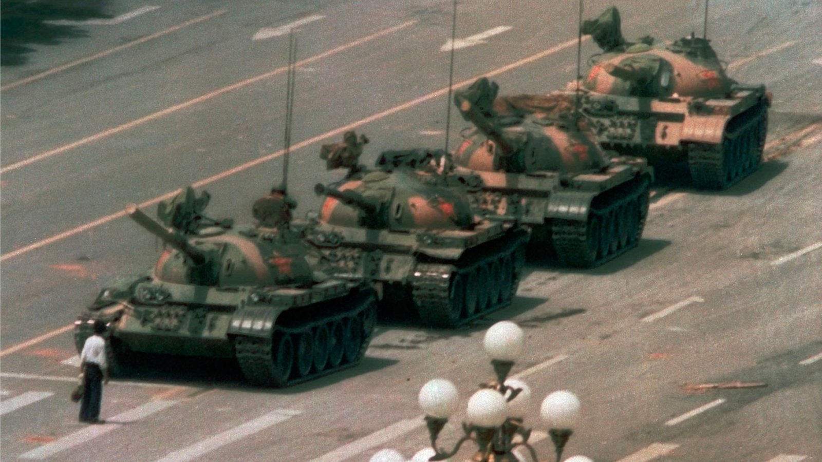 tank man tiananmen Square 1989 by Jeff Widener at Associated Press