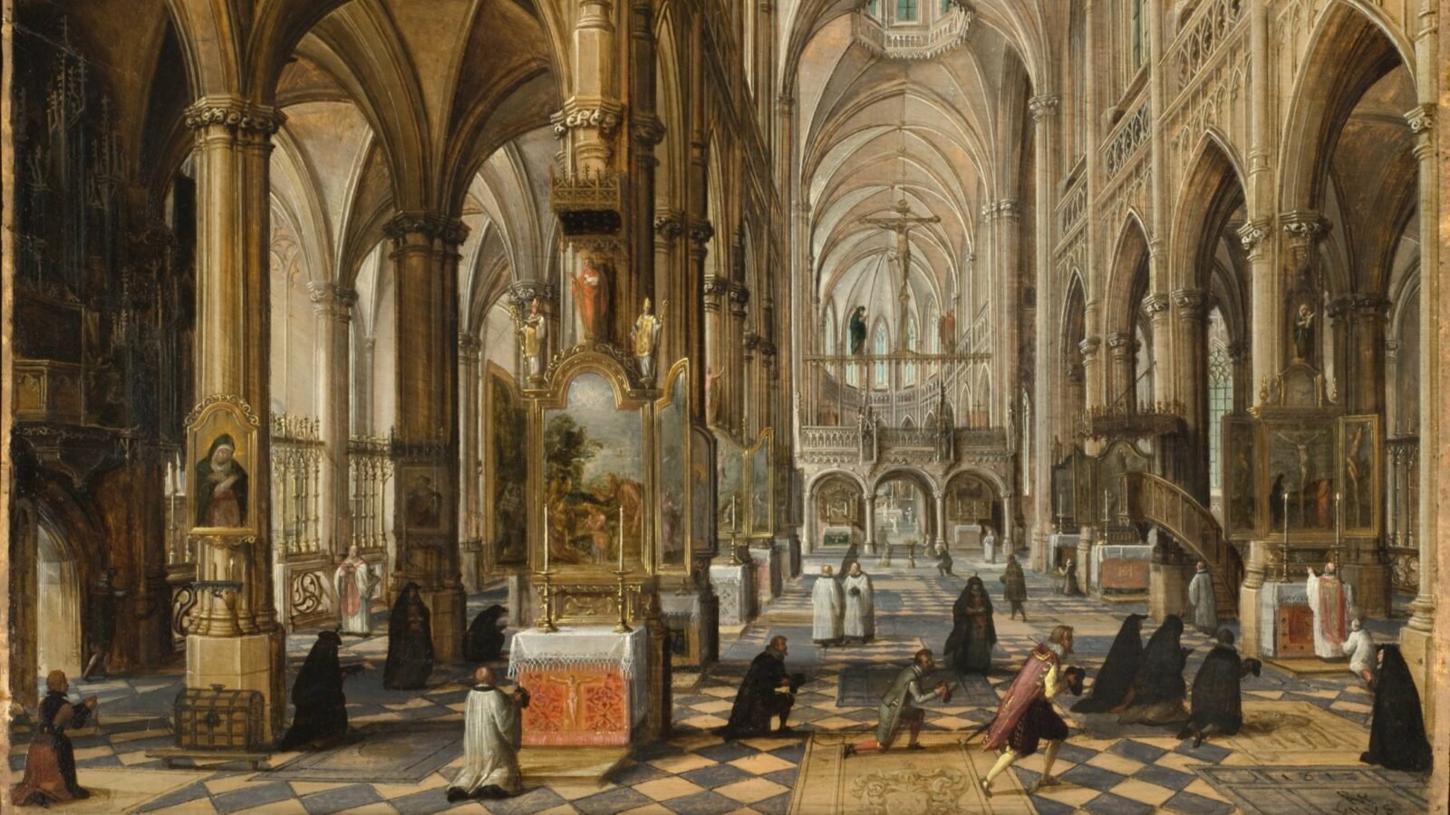 Interior of a Gothic Cathedral 1612 by Paul Vredeman de Vries