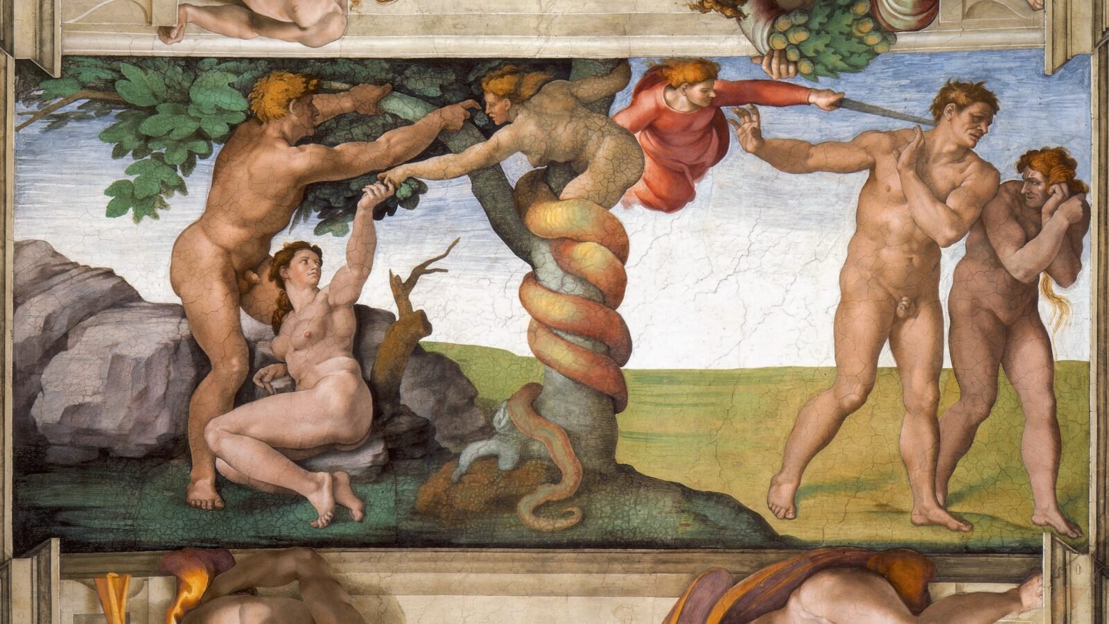 The Fall of Man and Expulsion from Paradise 1510 by Michelangelo