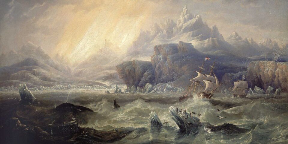 'Erebus' and 'Terror' in the Antarctic by James Wilson Carmichael –1868